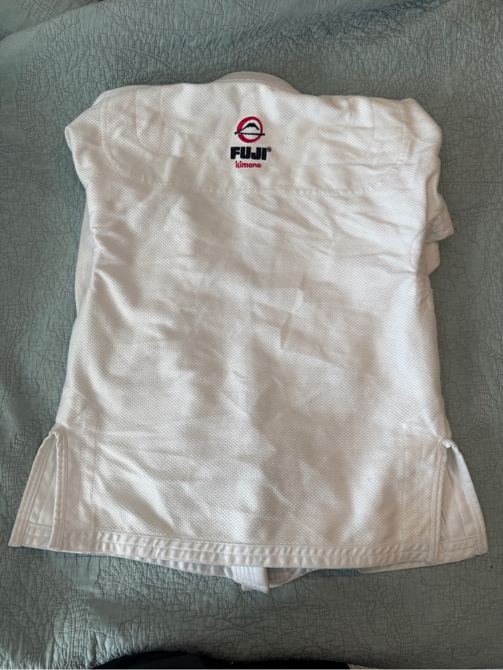 Fuji Kids Jiu-Jitsu Gi White Matching Set with White Belt - Picture 7 of 11